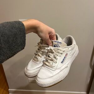 Reebok Off-White Leather Sneakers